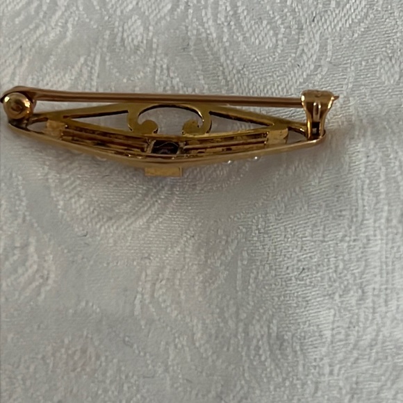 Amethyst and Pearl art nouveau brooch - Picture 3 of 3